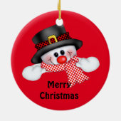 Kerst Cirkel Ornament/Sniejman Keramisch Ornament (Achterkant)