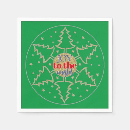 Kerst Cirkel van Groene Bomen Servet (Voorkant)
