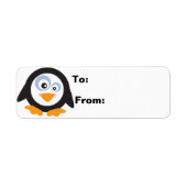 Kerst Cirkel van Pinguïns Gift Labels (Voorkant)