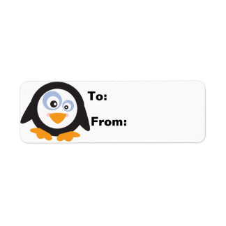 Kerst Cirkel van Pinguïns Gift Labels