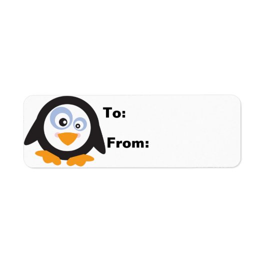 Kerst Cirkel van Pinguïns Gift Labels (Voorkant)