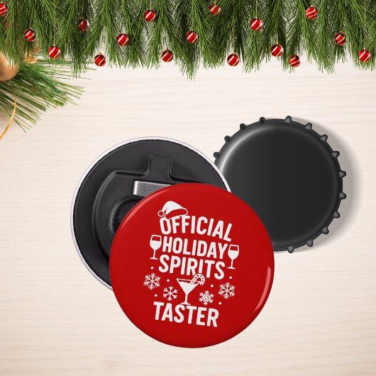 Kerst citaat grappige feestgeesten proever rode button flesopener