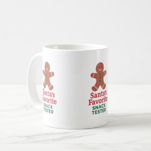 Kerst citaat grappige snack tester peperkoek man koffiemok (Voorkant links)