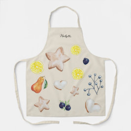 Kerst Citroen Ginger Brood Waterverf Monogram Schort