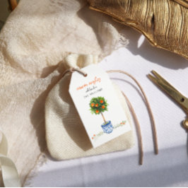 Kerst Citrus Botanische Bloemen Cadeaulabel