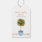 Kerst Citrus Botanische Bloemen Cadeaulabel (Voorkant)