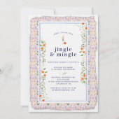 Kerst Citrus Botanische Bloemen Tegels | Vakantie Kaart (Voorkant)