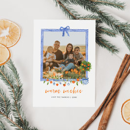 Kerst Citrus Botanische Bloemen | Vakantiefoto Feestdagenkaart