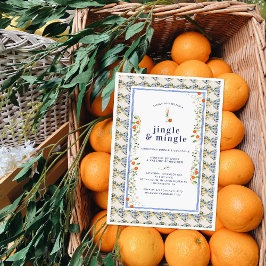 Kerst Citrus Botanische Bloemtegels | Vakantie Kaart