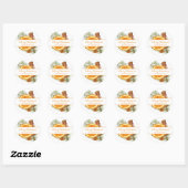 Kerst Citrus Spice Vakantie Sinaasappel Slice Ronde Sticker (Vel)