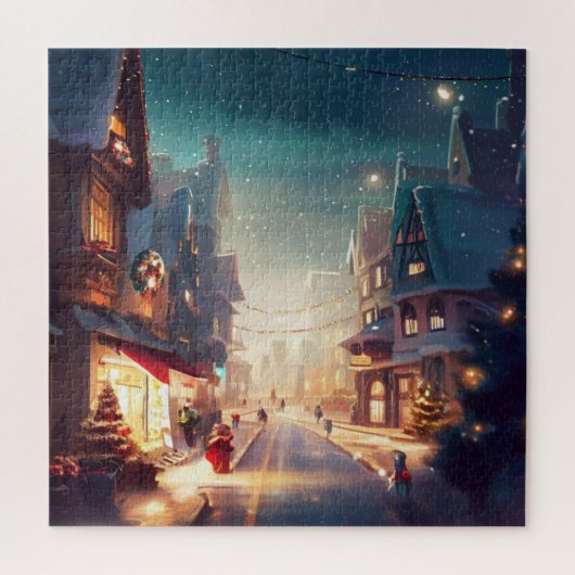 Kerst City Street (2) Legpuzzel (Verticaal)