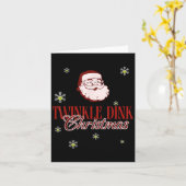 Kerst Ckleball Twinkle Dink  Santa Ckle Kaart (Gele Bloem)
