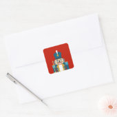 Kerst Classic Notenkraker Onderzetter Vierkante Sticker (Envelop)