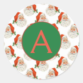 KERST CLASSIC RONDE STICKER CUSTOM INITIAAL