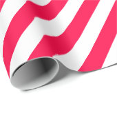 Kerst Classic Rood Wit Strepen Elegant Trendy Cadeaupapier (Rol Hoek)
