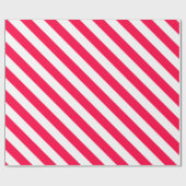 Kerst Classic Stijl Sjabloon Rood Wit Gestreept Cadeaupapier (Vlak)