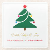 Kerst Coaster Glazen Onderzetter (Voorkant)