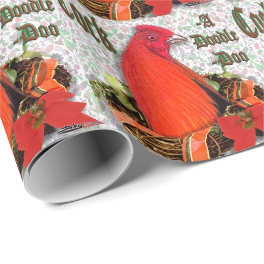 Kerst Cockadoedledoo Cadeaupapier (Rol Hoek)