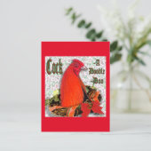 Kerst Cockadoedledoo Feestdagenkaart (Staand voorkant)