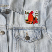 Kerst Cockadoedledoo Vierkante Button 5,1 Cm (In situ)