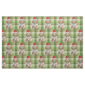 Kerst Cockapoo Hond en Green Plaid Vakantie Stof (Fat Quarter)