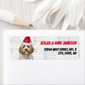 Kerst Cockapoo Santa Dog Retouradres Etiket (Insitu)