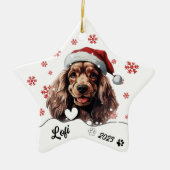 Kerst Cocker Spaniel gepersonaliseerd Keramisch Ornament (Voorkant)