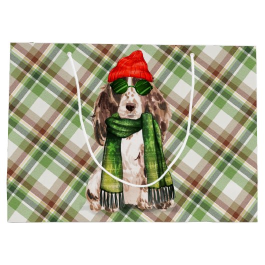 Kerst Cocker Spaniel Hond en Plaid Vakantie Groot Cadeauzakje (Achterkant)