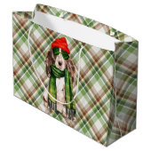 Kerst Cocker Spaniel Hond en Plaid Vakantie Groot Cadeauzakje (Achterkant Gekanteld)