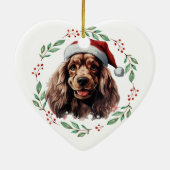Kerst Cocker Spaniel Hond Gepersonaliseerd Keramisch Ornament (Achterkant)