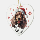 Kerst Cocker Spaniel Hond Gepersonaliseerd Keramisch Ornament (Links)