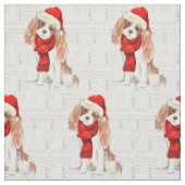 Kerst Cocker Spaniel Hond Woof Word Art Stof (Swatch)