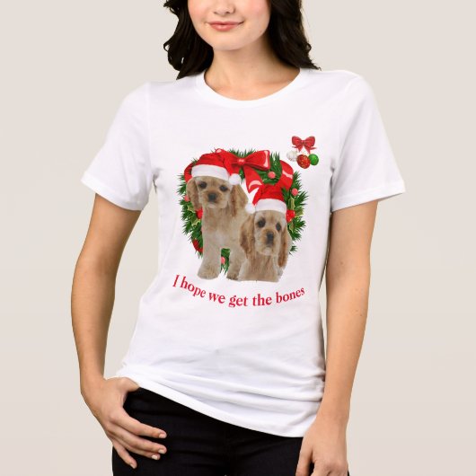 Kerst Cocker Spaniel Tri-Blend Shirt (Voorkant)