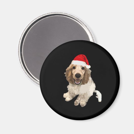 Kerst Cocker Spaniel (Wit) Essential T-shirt Magneet (Voorkant / Achterkant)