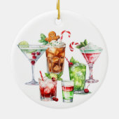 Kerst Cocktail Dranken Drinken Keramisch Ornament (Achterkant)