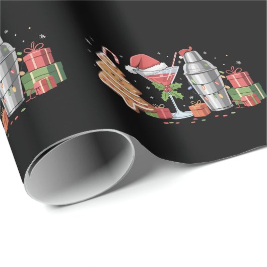 Kerst Cocktail Espresso Martini Drink Feest Cadeaupapier (Rol Hoek)