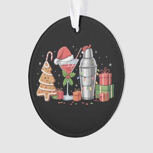 Kerst Cocktail Espresso Martini Drink Feest Ornament (voorkant)