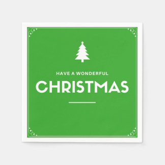 Kerst Cocktail papier servetten, groen Servetten