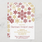 Kerst Cocktail Party Elegante Sneeuwvlokken Kaart (Voorkant / Achterkant)