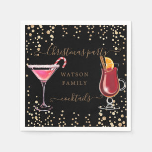 Kerst cocktail party glitter monogram servet