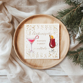 Kerst cocktail party glitter monogram servet
