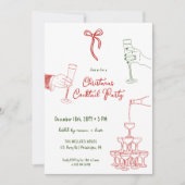 Kerst Cocktail Party grillige uitnodiging (Voorkant)