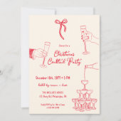 Kerst Cocktail Party grillige uitnodiging (Voorkant)