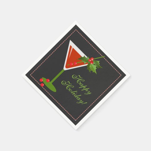 Kerst Cocktail Party Papier Servetten (Hoek)