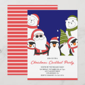 Kerst Cocktail Party uitnodiging Cool Santa Beer (Voorkant / Achterkant)