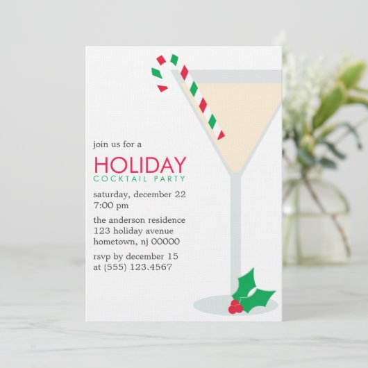 Kerst Cocktail Party uitnodigingen (Staand voorkant)