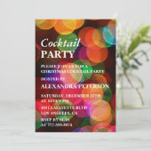 Kerst Cocktailparty Diner Confetti Glans Kaart (Staand voorkant)