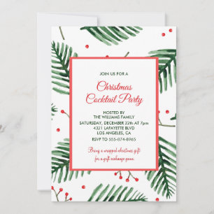 Kerst Cocktailparty Elegante Groen Kaart