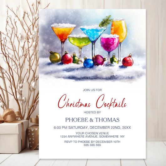 Kerst Cocktailparty Kaart