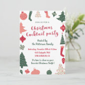 Kerst Cocktailparty Kerstpatroon Kaart (Staand voorkant)